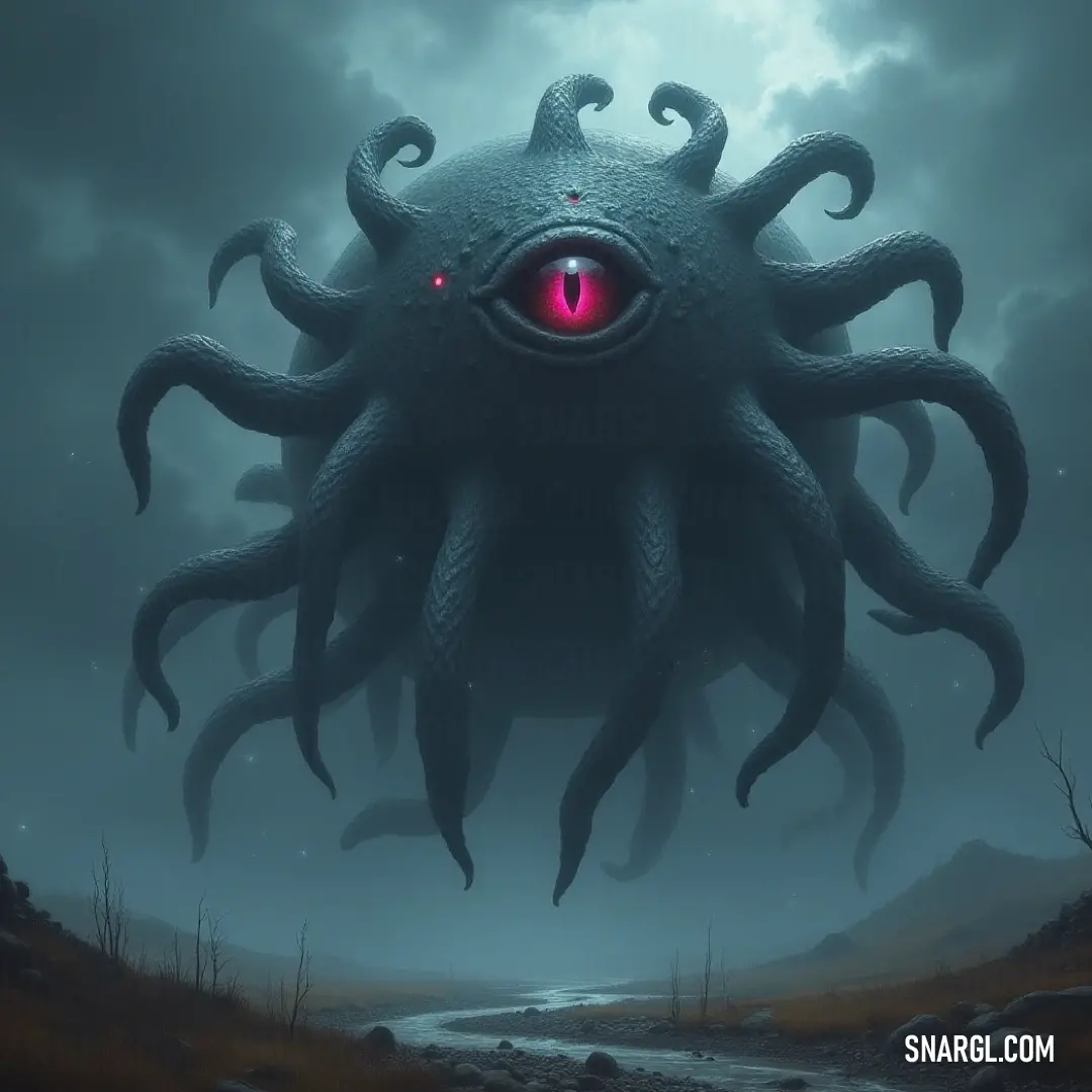 An imposing Abyssal Eye Tyrant, with its fierce red gaze and eye-catching details, dominates the darkness, a formidable testament to the terror that lurks in shadowy realms. Giant Abyssal Eye Tyrant, with a pulsating red eye and a striking red eyeball in its mouth, ominously floats against a backdrop of swirling shadows, creating a chilling and compelling presence.