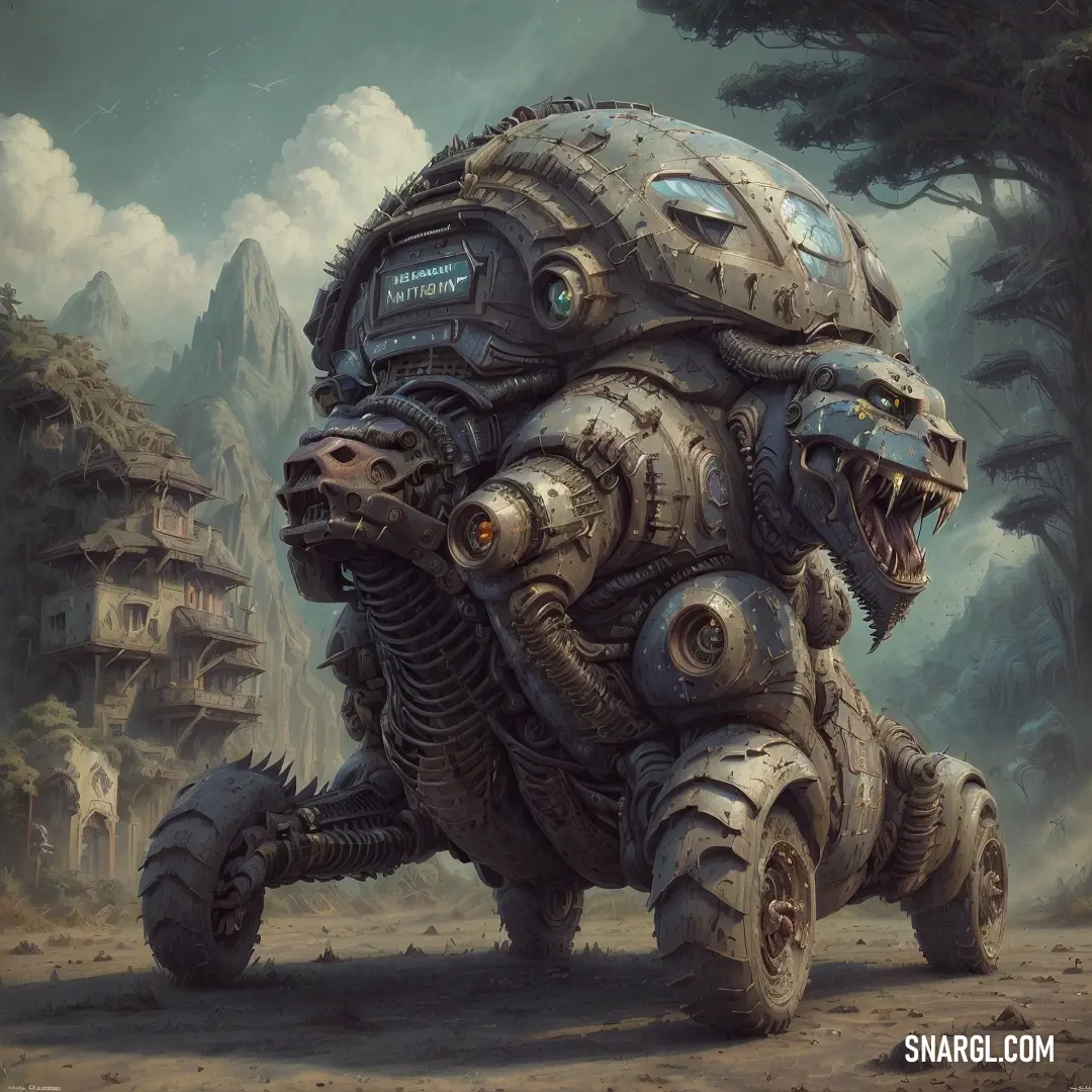 Large robot like creature with a huge mouth