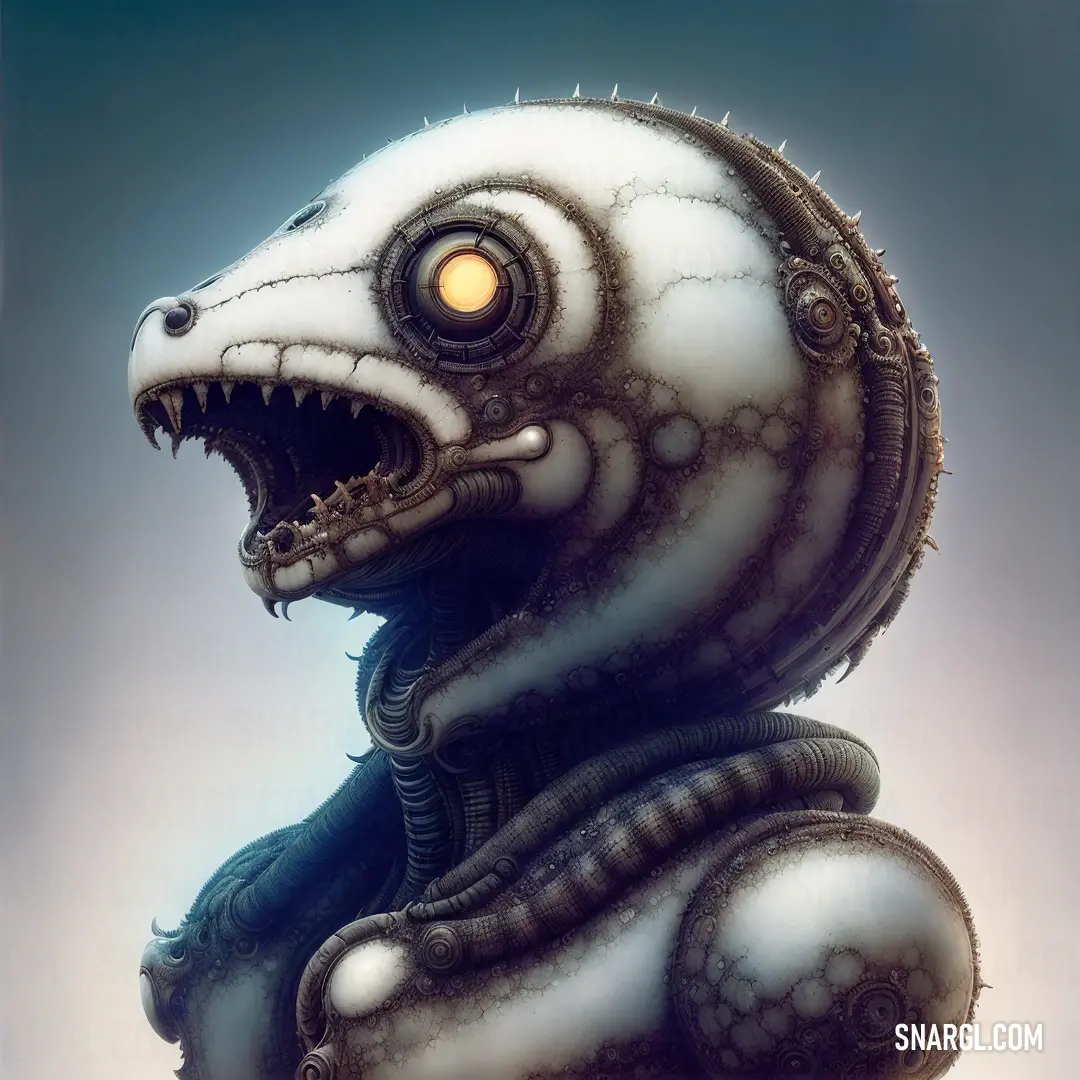 Strange looking creature with a glowing eye and mouth is shown in this digital painting style image of a creature with a glowing eye and mouth