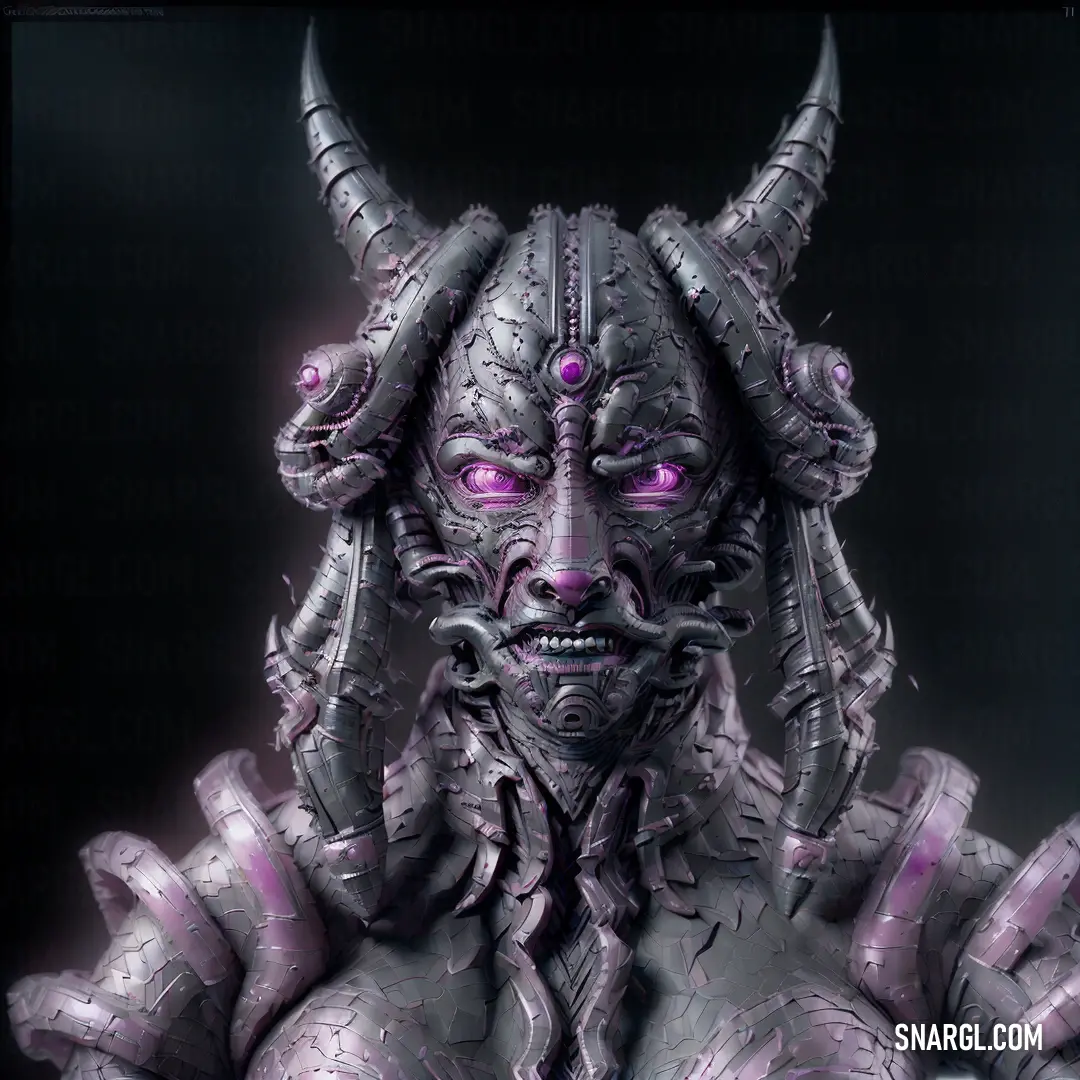 Horned man with glowing purple eyes