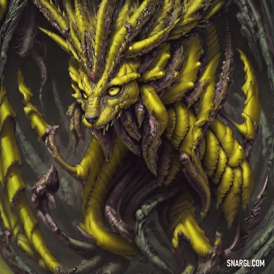 Yellow dragon with large
