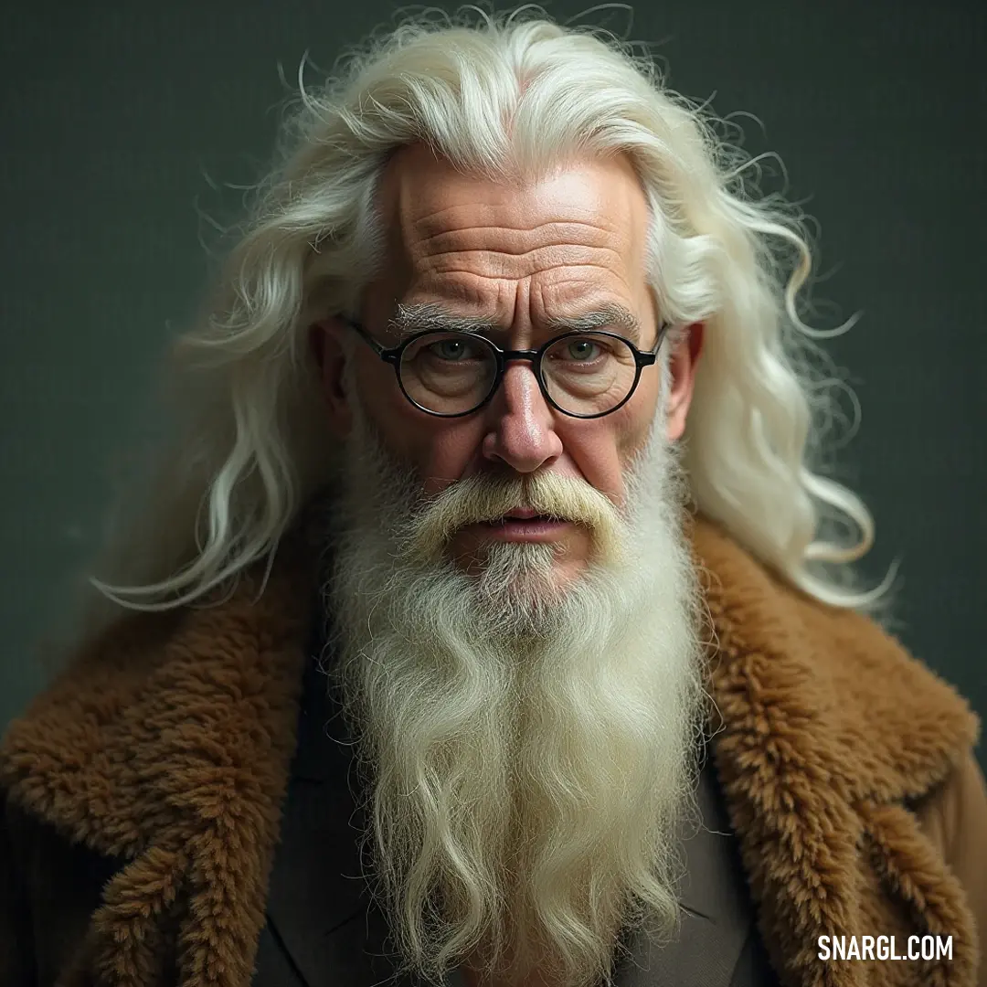 An elderly wizard bearing a long white beard and round glasses showcases his reflective wisdom as he dons a fur-collared brown jacket, embodying the spirit of knowledge and understanding in a serene, snow-covered landscape. A wise elderly wizard with a long white beard and glasses, clad in a warm brown jacket, stands with wisdom etched on his face, embodying the spirit of knowledge and guardianship against a backdrop of winter wonderland.