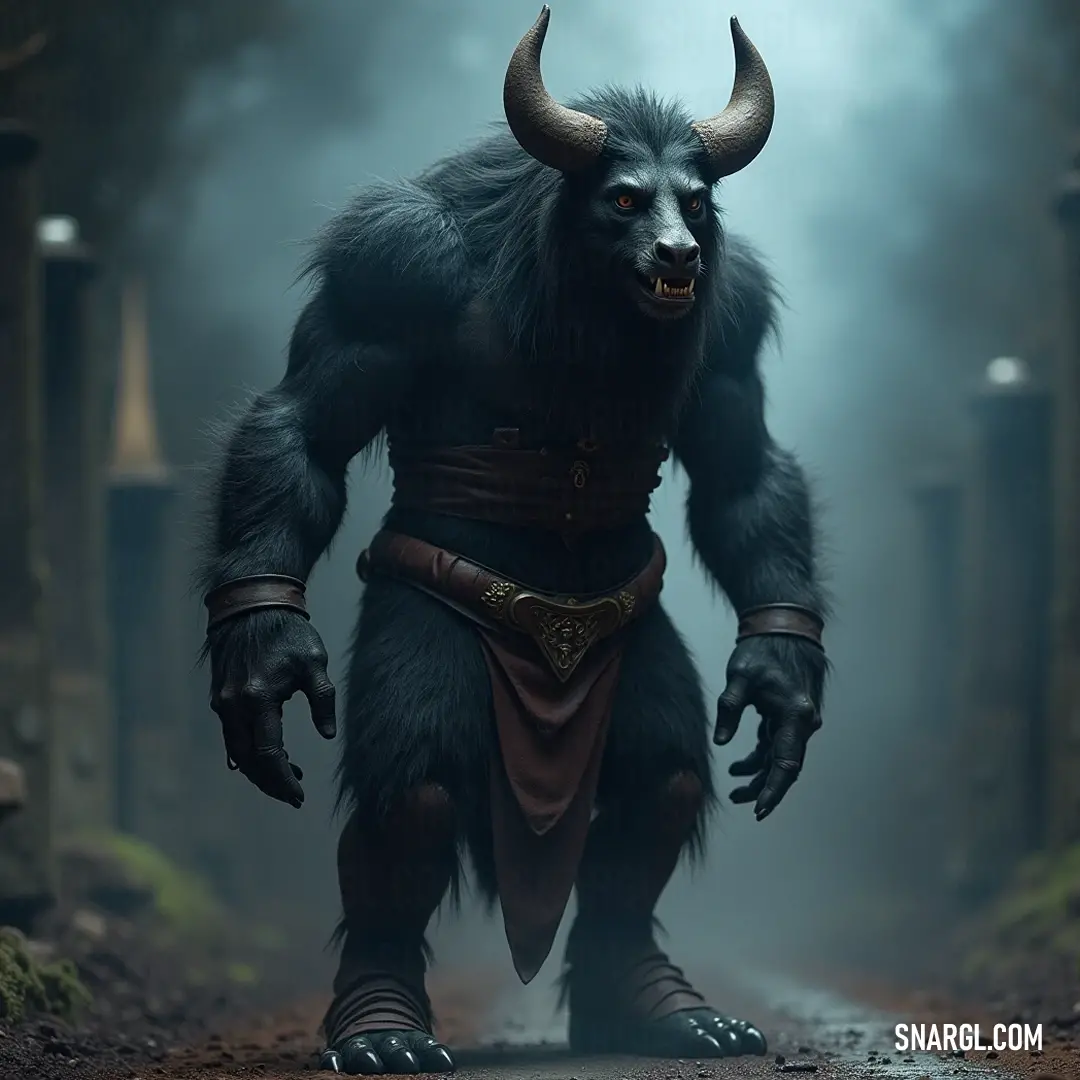 Algrim strides confidently down a wooded path, donned in a striking horned costume, with both the intricate details of the horns and the surrounding foliage enhancing the enchanting atmosphere of the scene.