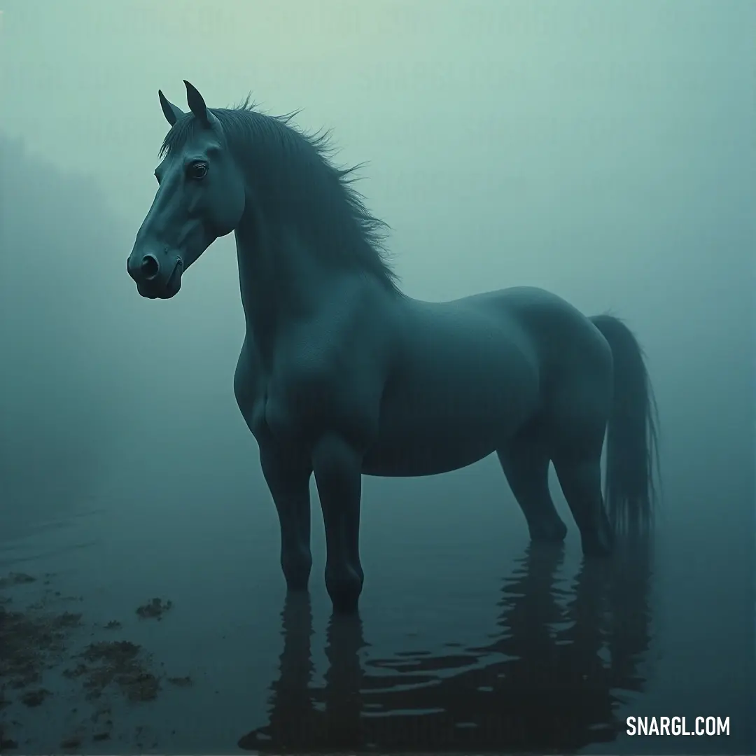Alistair stands alone in a foggy waterscape, gazing into the mist, with the eerie atmosphere around him. A mysterious figure named Alistair stands motionless in a fog-filled waterway, its head turned slightly, as the fog swirls around and the water reflects the dim, muted light.