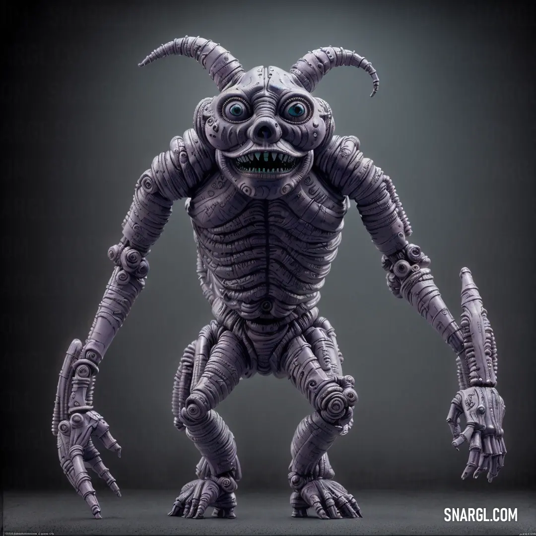 Creepy looking creature with big eyes and large arms