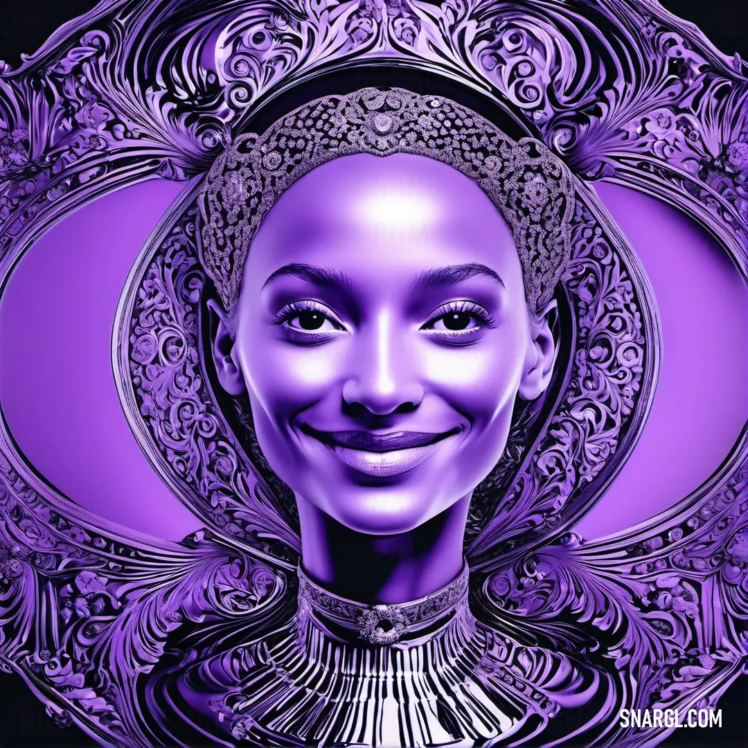 Woman with a purple background