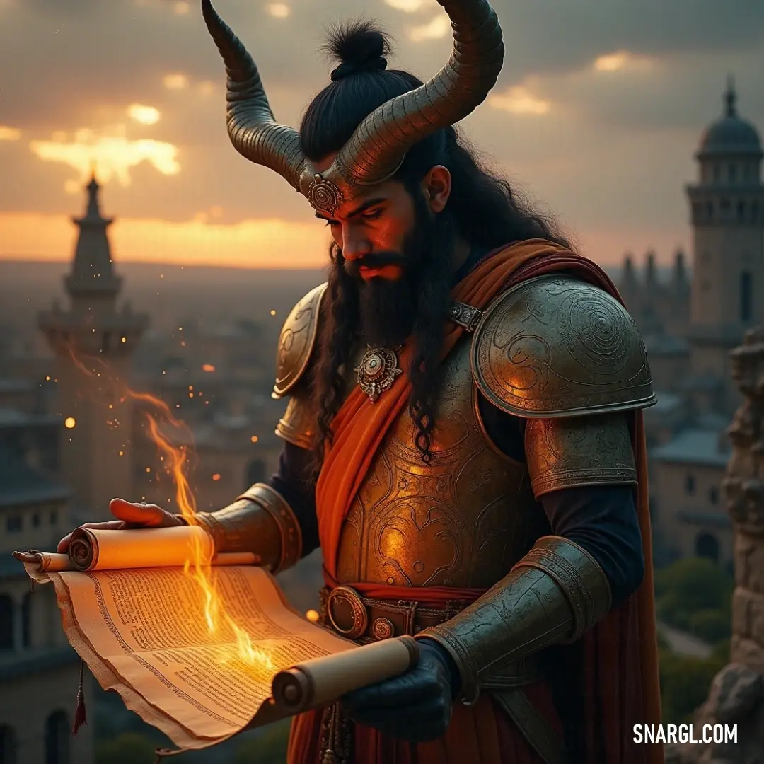 A mystic figure in an elaborate costume holds a scroll and tome, their presence casting a spell of mystery against a bustling city backdrop, igniting a sense of curiosity and adventure. An enigmatic figure donning a detailed costume holds a scroll and a mysterious book, standing surreptitiously against an urban backdrop, exuding a sense of intrigue and adventure in a richly layered scene.