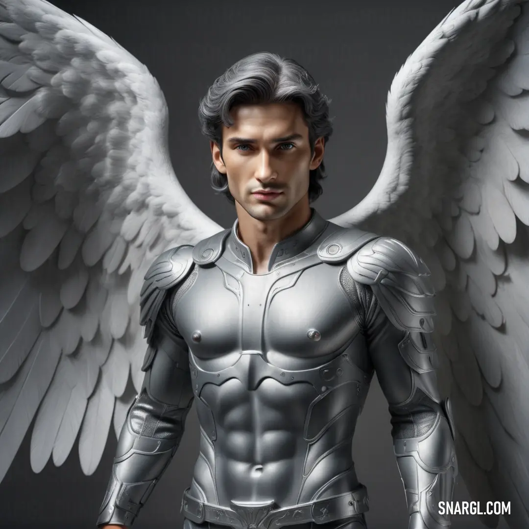 Angel with wings on his chest