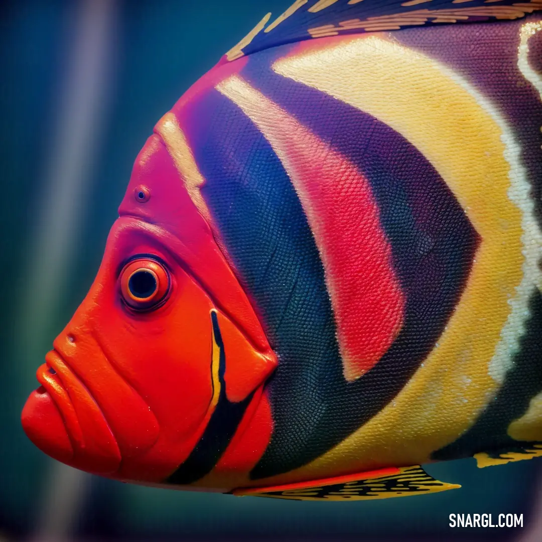 Colorful fish with a black