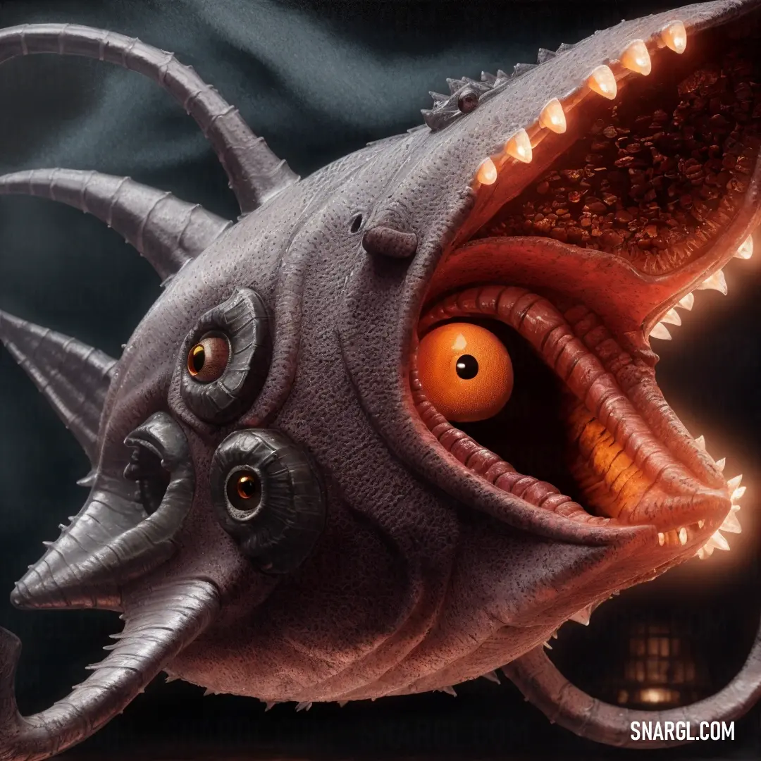 Cartoon of a fish with its mouth open and eyes wide open