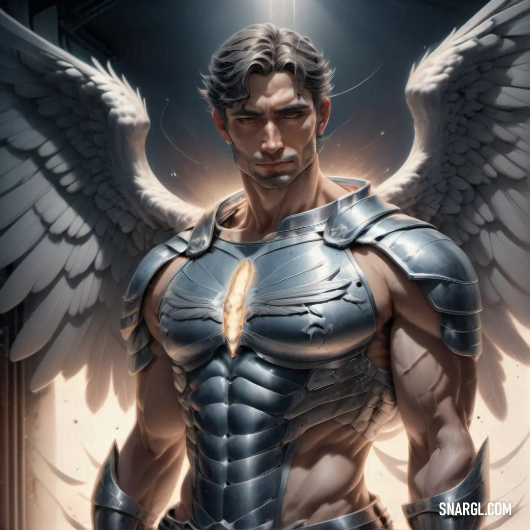 Archangel with wings on his chest