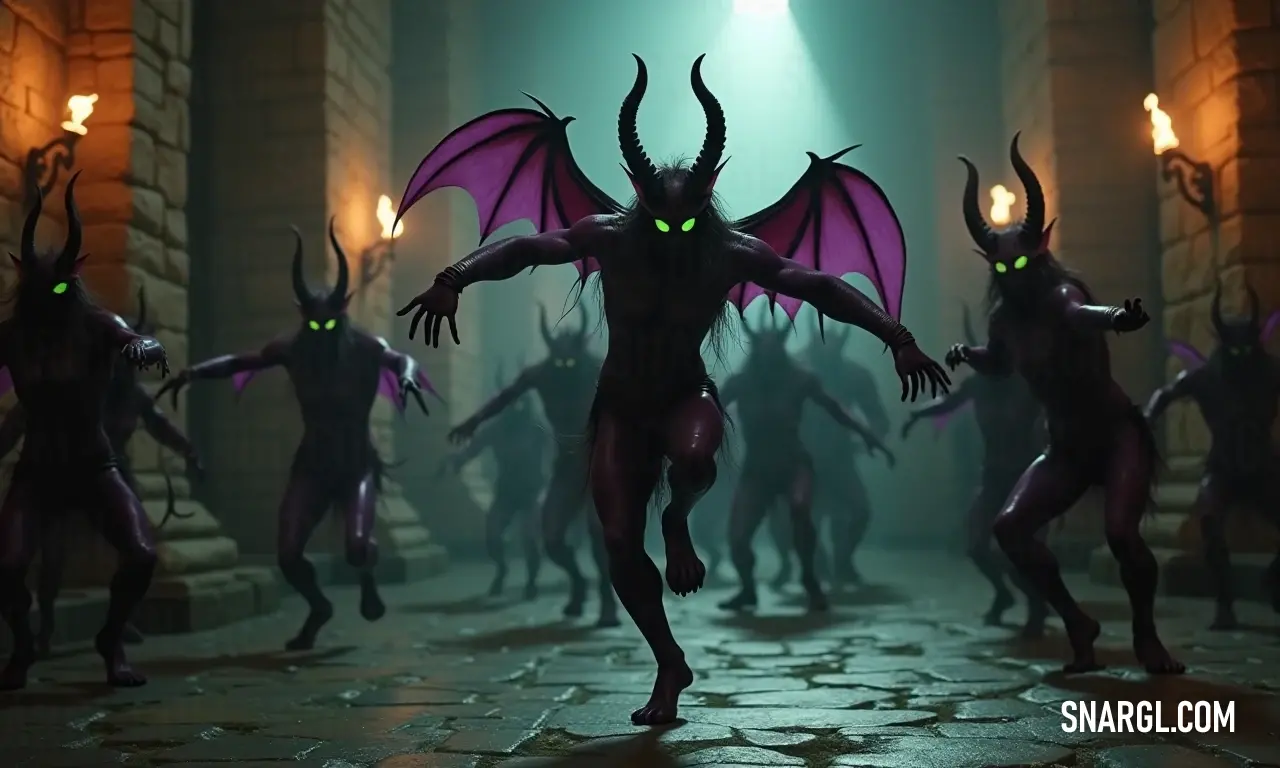 A mysterious alliance of glowing-eyed creatures embraces the darkness of an alley, their vigilant gaze captivating anyone brave enough to venture near. A gathering of eerie creatures, with glowing eyes, inhabits a shadowy alley, their presence adding an element of chill and mystery to the dimly lit surroundings.