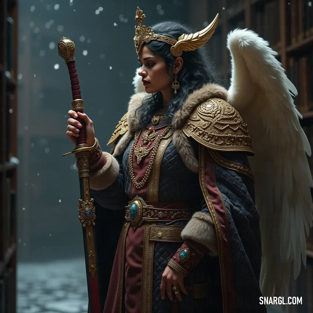 Asmodel: The formidable figure with wings, ready for battle The fierce Asmodel, donned in a striking costume, wields a sword confidently. Her wings are a testament to her power and poise, encapsulating the spirit of a warrior prepared for any challenge that comes her way, amidst a dramatic backdrop of strength and