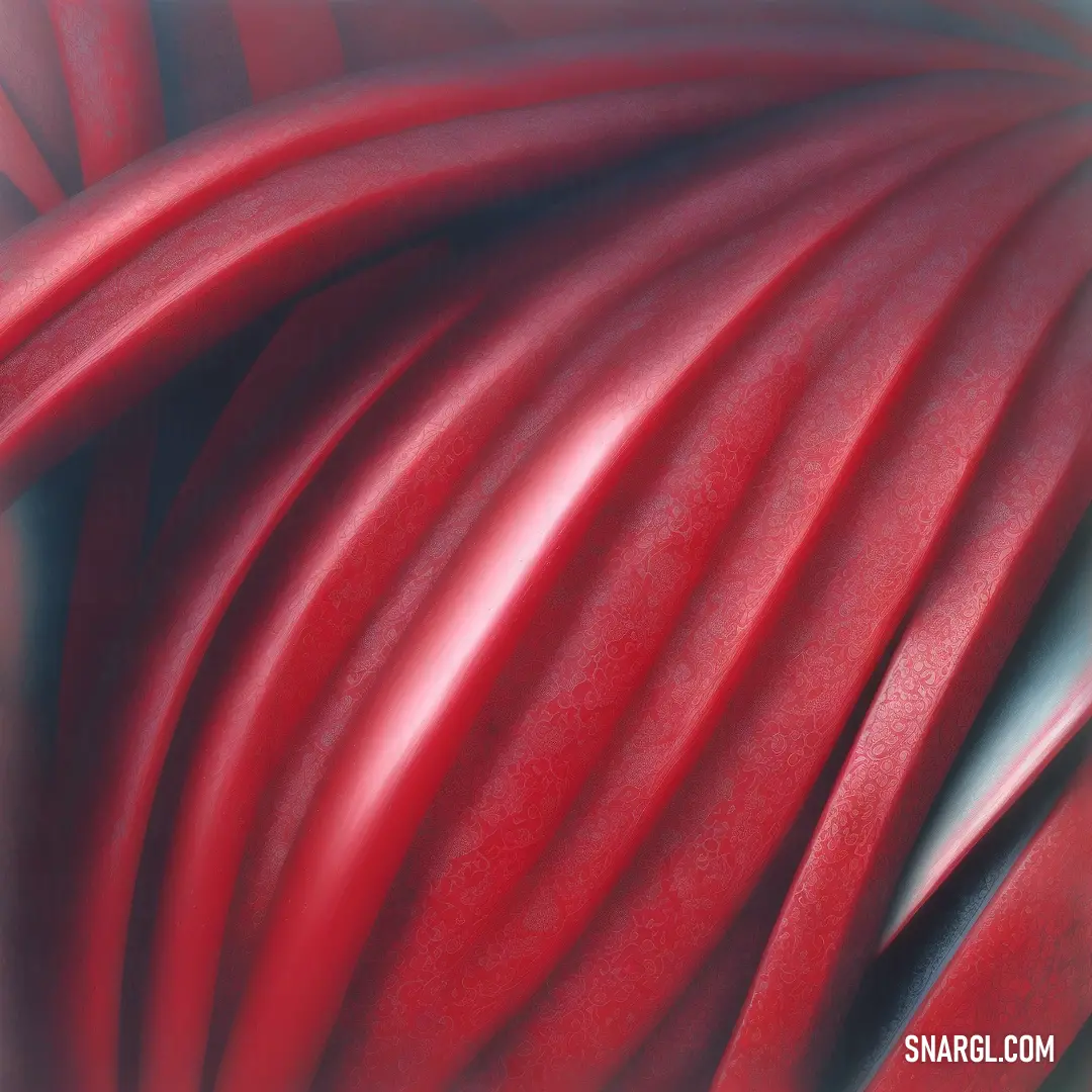 Close up of a red cable with a blurry background of the wires