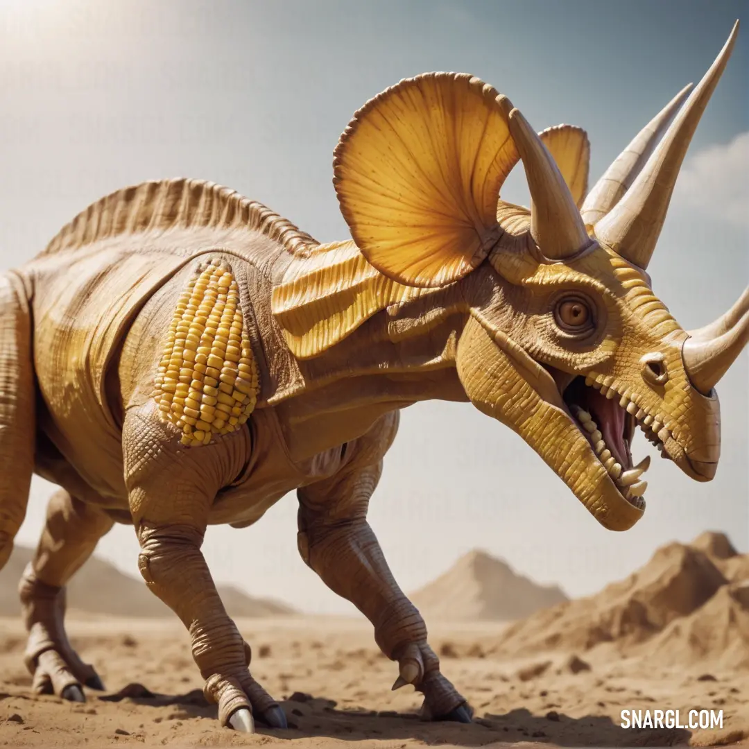 Toy Avaceratops with a large horn and a long tail