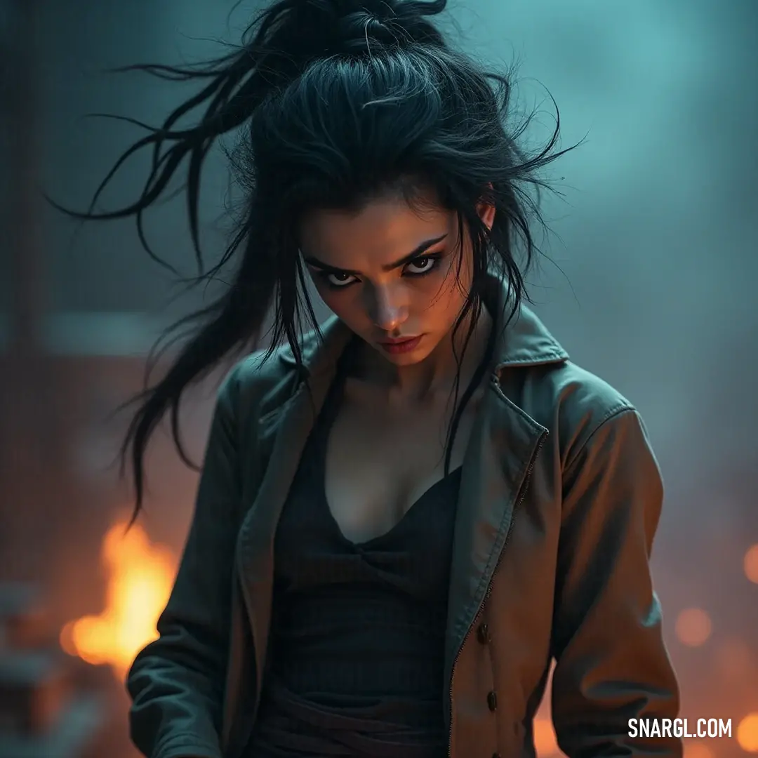 In a shadowy room, a girl with a casual ponytail checks her phone attentively, the soft light illuminating her relaxed demeanor, as the surrounding darkness creates an intimate and contemplative setting.