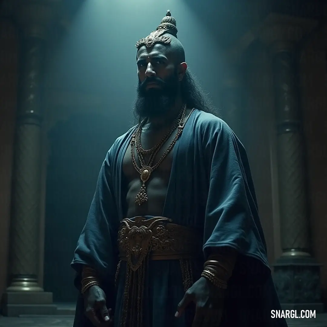 Azar, shrouded in shadows with a light illuminating his contemplative gaze, stands in a dark room where the ambiance hints at stories of wisdom and mystery. In a dimly lit room, the intriguing figure of Azar emerges, illuminated by a solitary light, with a wise beard accentuating his features, exuding an air of mystery and ancient knowledge waiting to be unveiled.