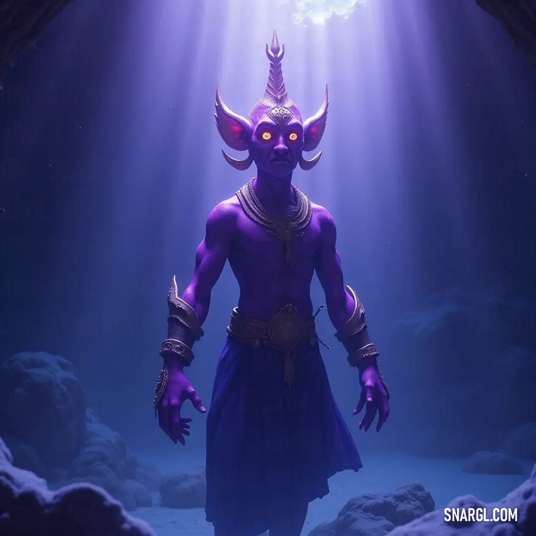 Azim, a mystic presence in a cave, exudes a powerful aura in his purple attire, with divine light enveloping him, embodying the essence of a celestial being on a special journey. A celestial figure named Azim dons a regal purple costume while standing in an illuminated cave, casting a divine aura as a radiant light shines on him, complemented by a delicate halo above his head.