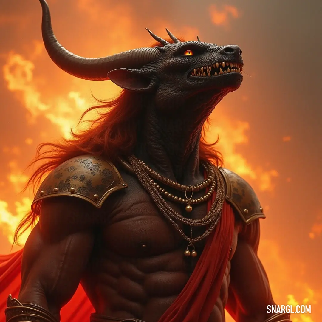 Azmodan, clad in a vibrant red cape and adorned with a dragon-shaped headpiece, stands assertively, embodying the essence of power and leadership, ready to command his legion. Azmodan, draped in a striking red cape, assumes a powerful stance, adorned with a striking necklace and a distinctive dragon head. His fierce demeanor suggests a leader ready to unleash his untold power upon the world, embodying strength and authority.