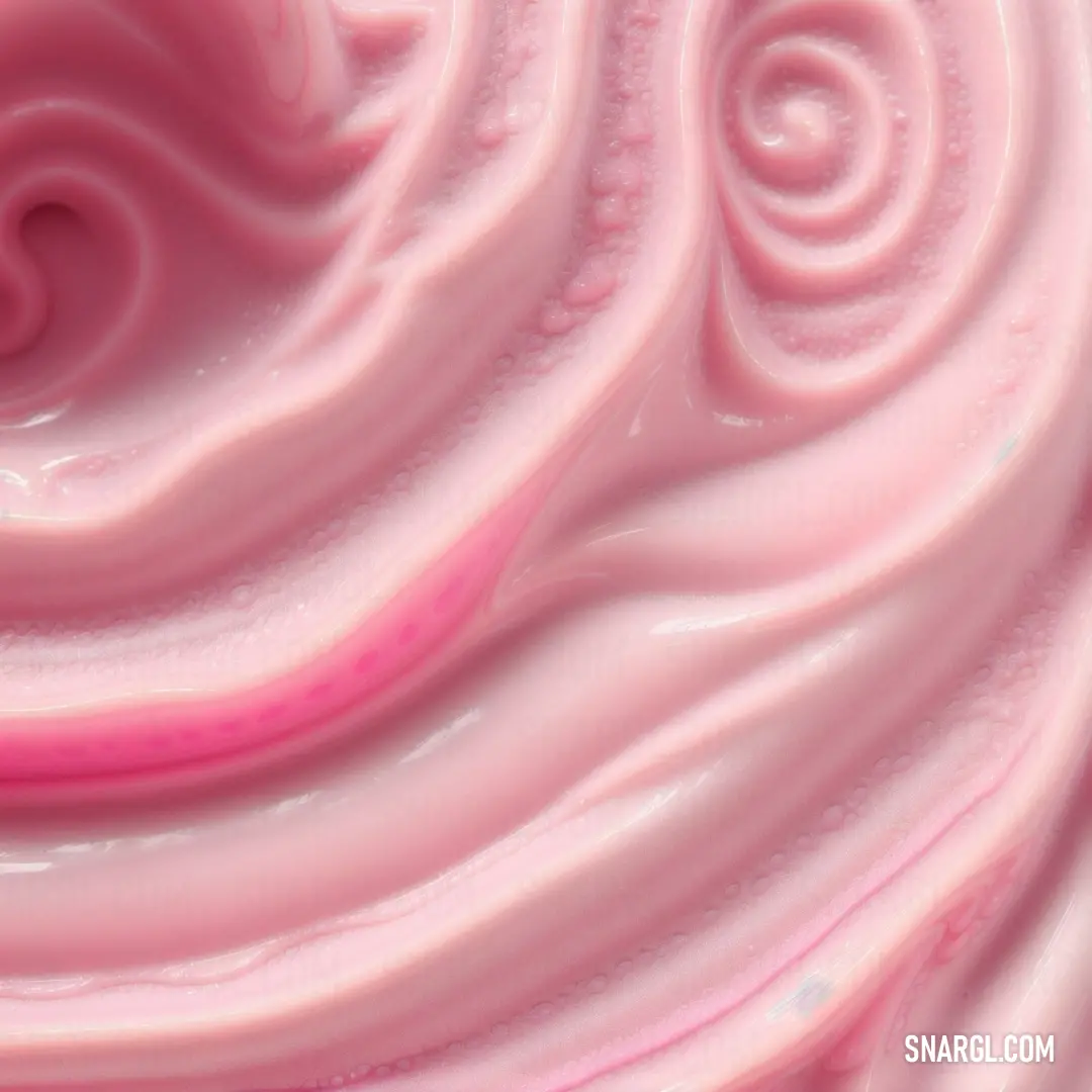 Close up of a pink swirl pattern on a cake pan