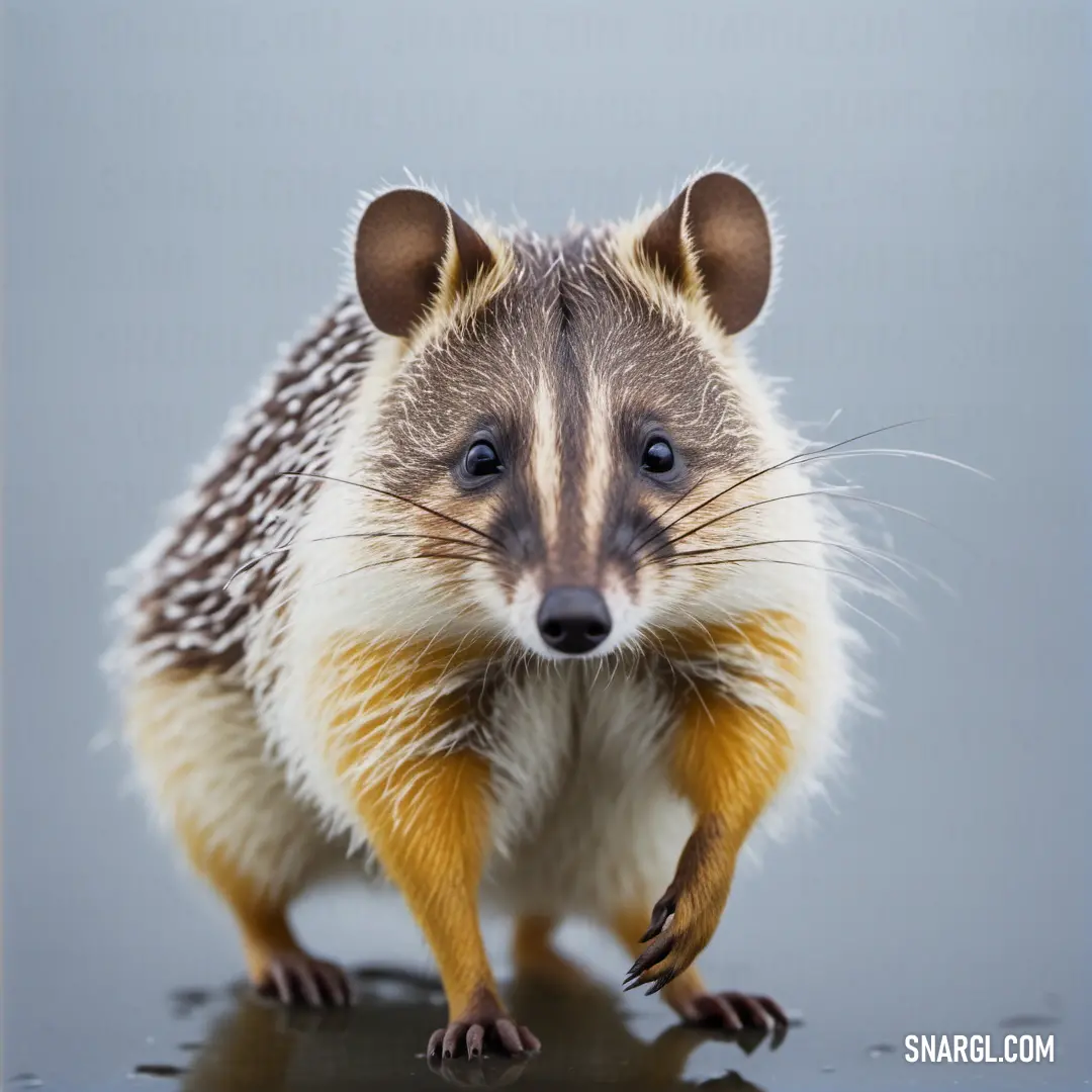 Small Bandicota with a long tail and a brown face