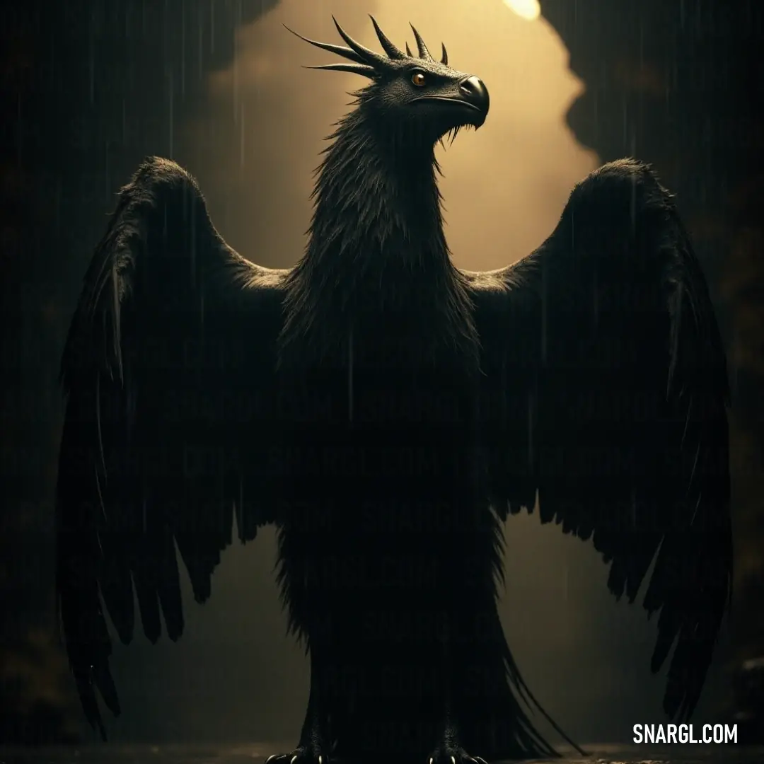 A remarkable bird, perched atop a massive black companion, displays its wings with grace. With closed eyes, it radiates peace in the midst of an extraordinary, harmonious duo against a softly colored backdrop.