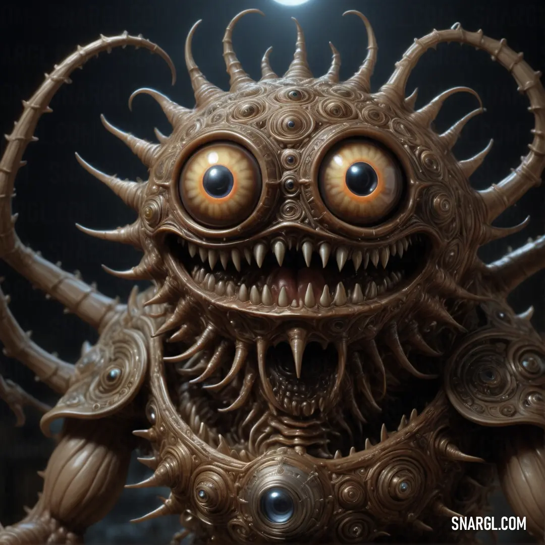 Strange looking Beholder with big eyes and a weird head with big eyes and a weird body