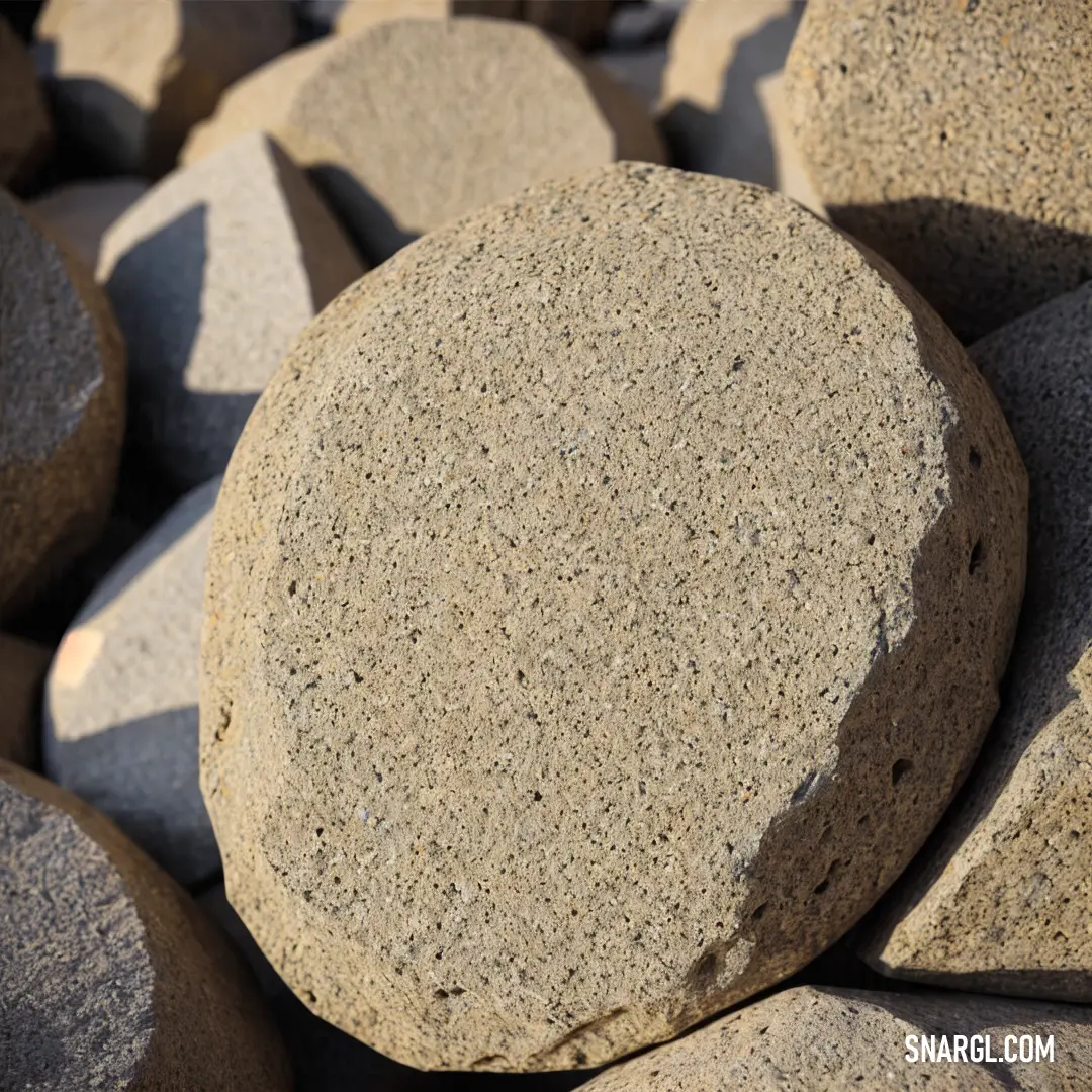 Pile of rocks with a circular shape on top of them