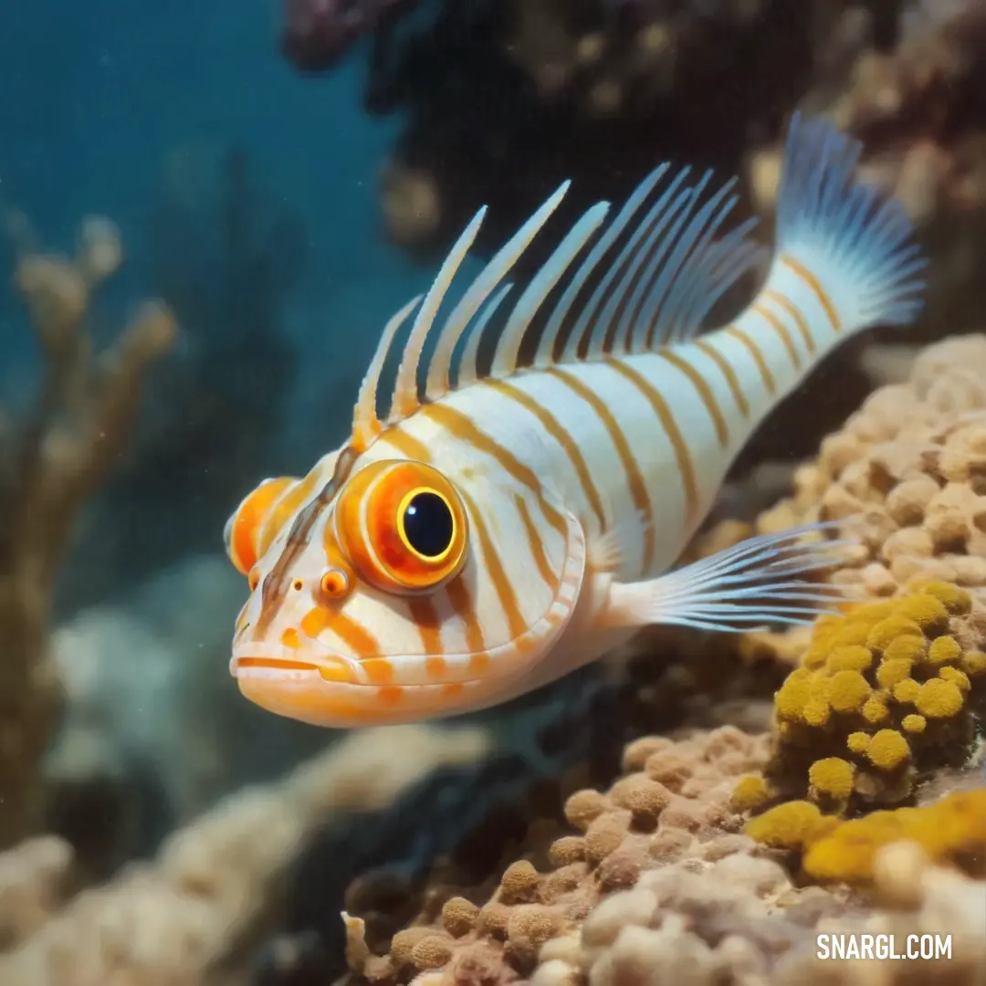 Fish with a yellow stripe on its body and a black eye on its head