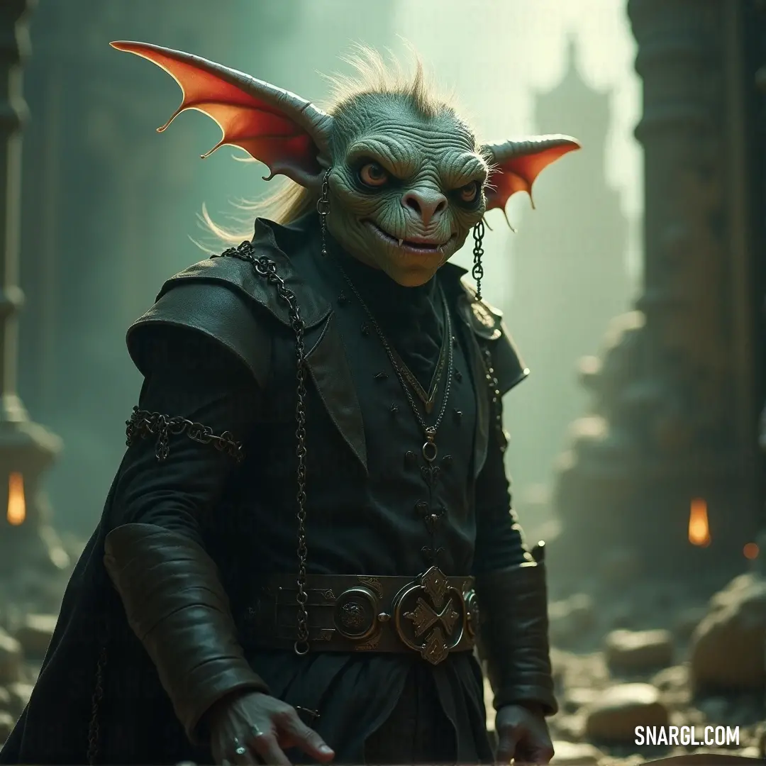 Bliznik in a horned demon costume and mask strikes a powerful, menacing pose, embodying dark power and mystery. Bliznik, fully decked out in a demon mask and horned costume, strikes an imposing pose. The costume amplifies his intimidating aura, making him a striking figure of dark strength and mystery.