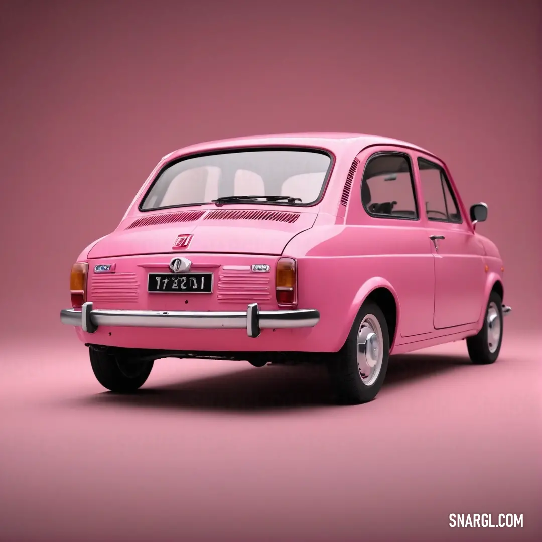 Pink car is shown in a pink background. Color #DE5D83.