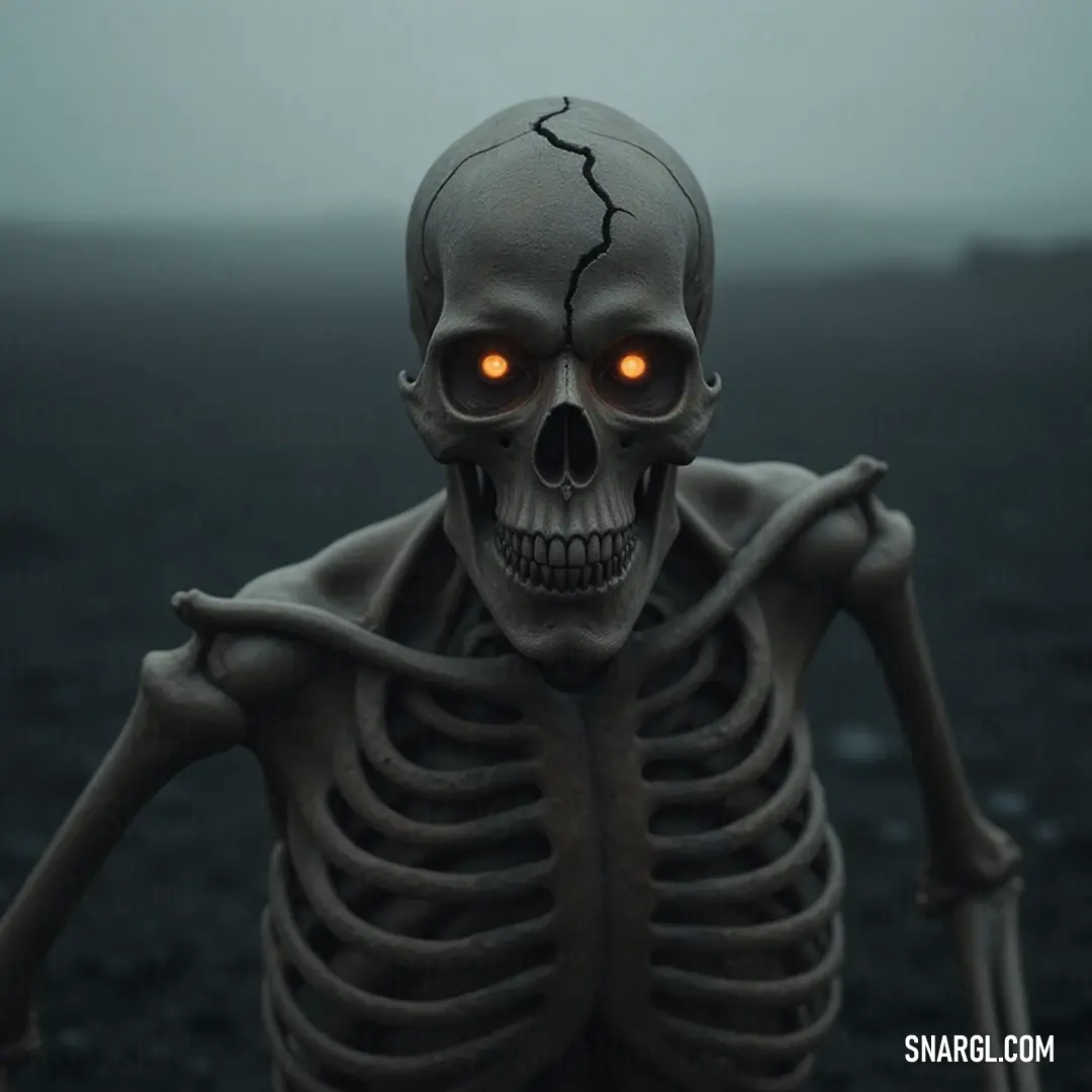 Haunting executioner with glowing eyes, exuding an aura of eeriness and intimidation. A bone executioner with glowing eyes casts an unsettling gaze, his expression a haunting blend of menace and intrigue, embodying the fear that lingers in the minds of those who cross his path.