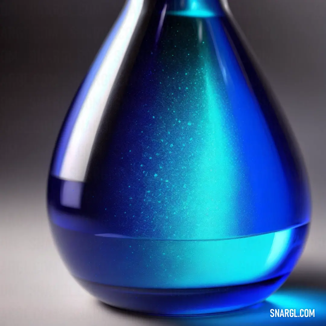 Blue vase with a blue base and a blue bottom is shown in this image. Color RGB 0,112,255.