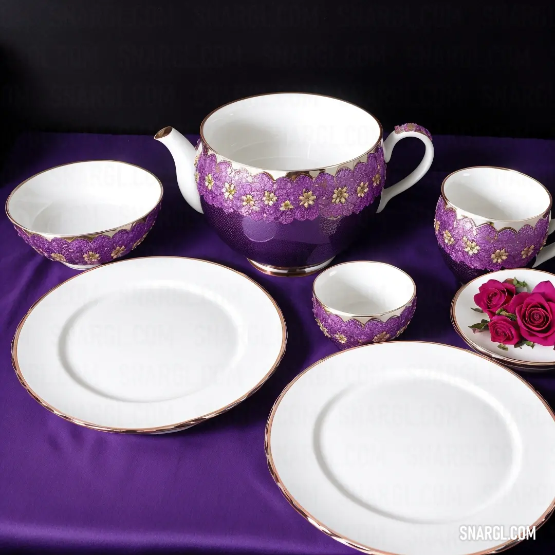 Purple table cloth