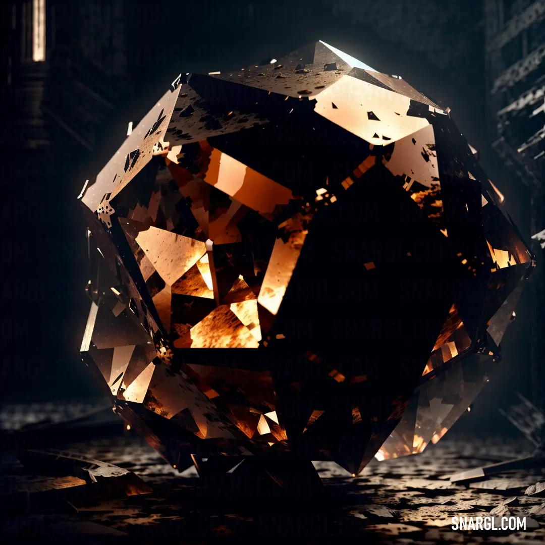 Large diamond is shown in the dark with a light shining on it's side