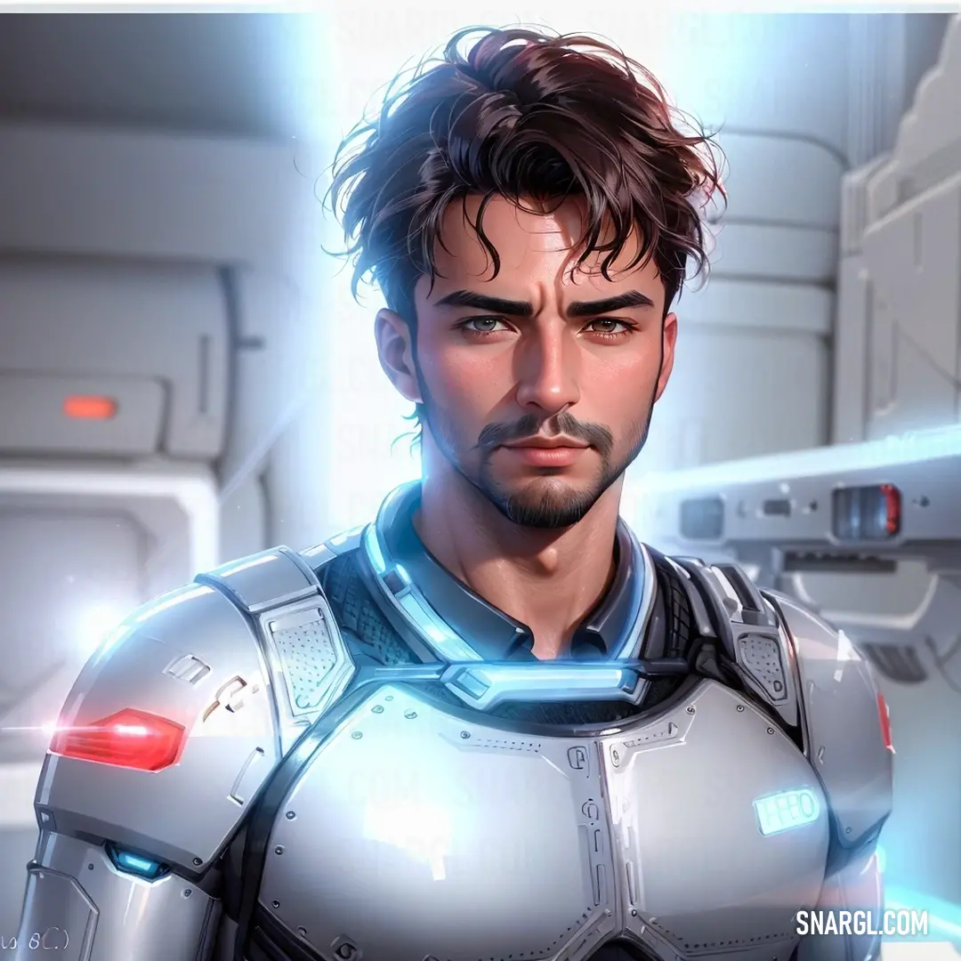 Man in a futuristic suit with a sci - fi