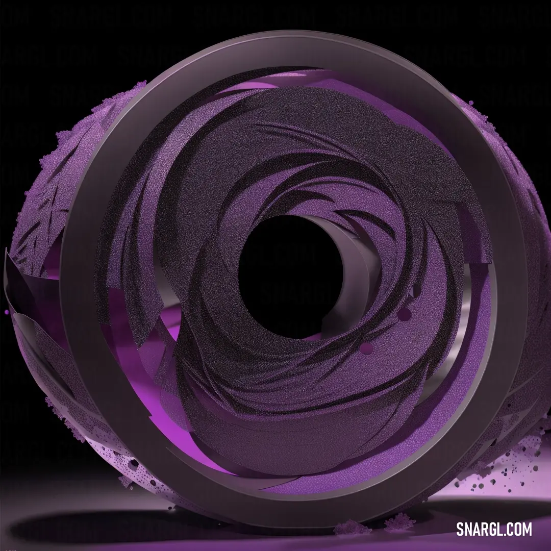 A deep purple object with striking contrast against a dark background, capturing the bold and elegant beauty of the Bulgarian rose color.