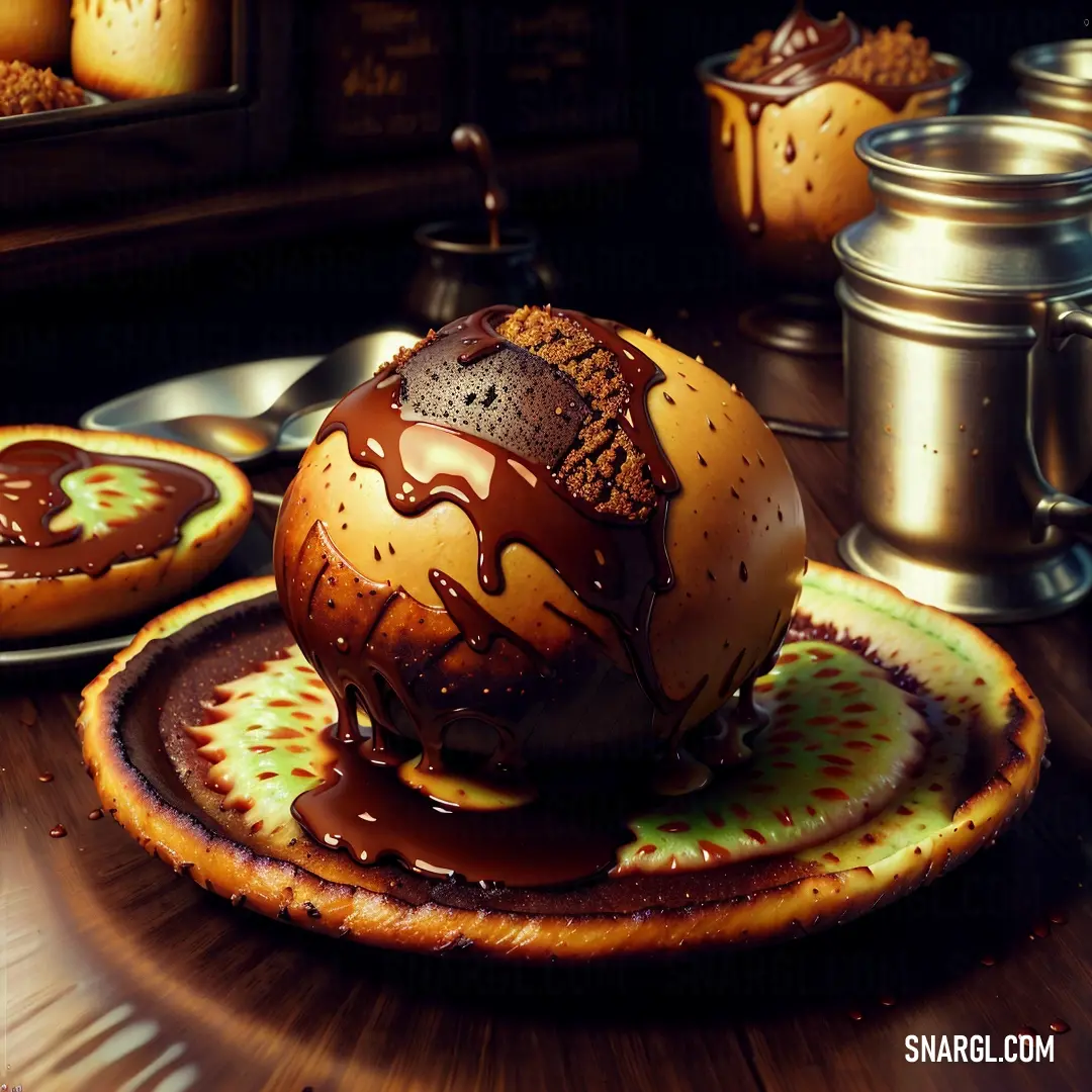 Chocolate apple with cheese