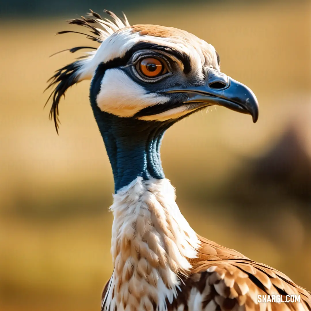 Close up of a Bustard with a blurry background