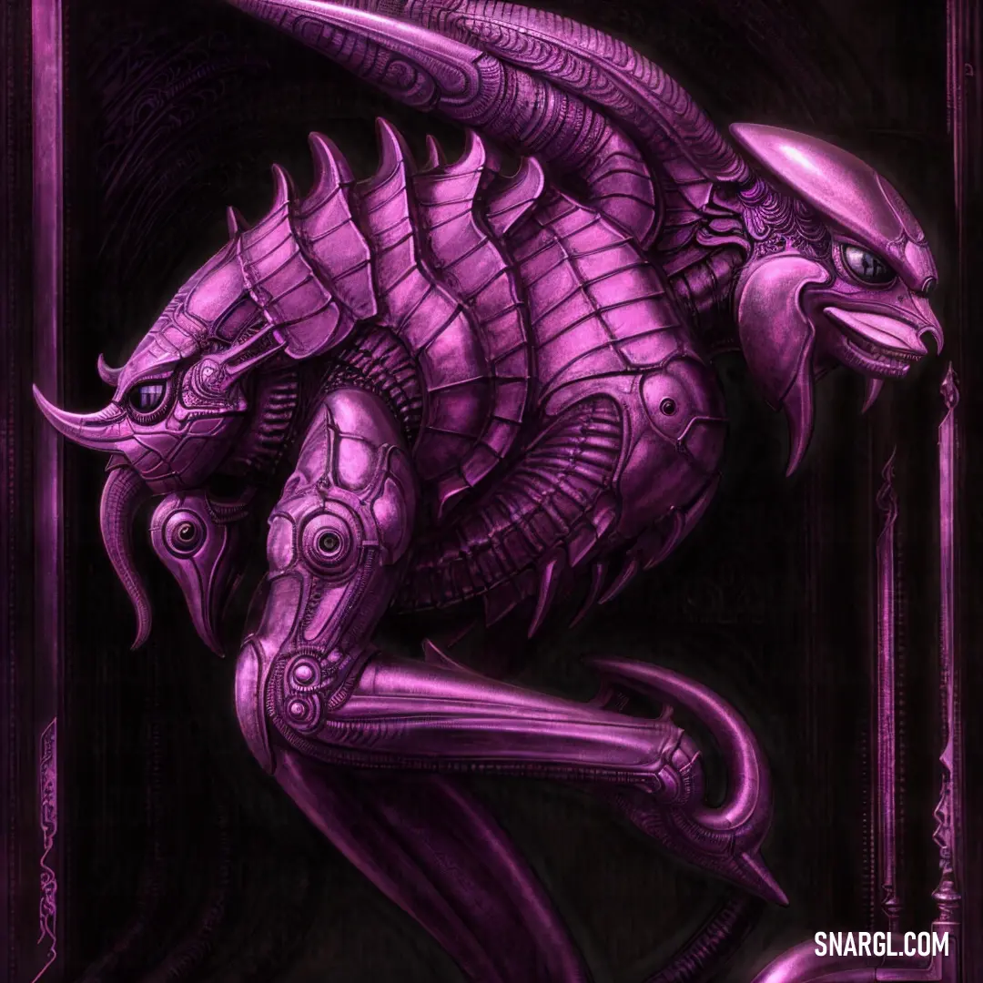 Purple alien creature with a long tail and large eyes