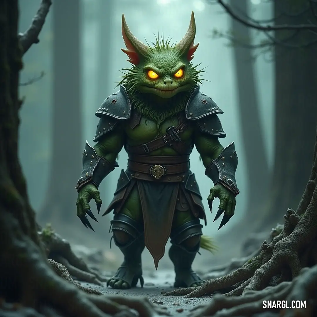 Behold the adventurous Green Cackle, with shiny yellow eyes, standing boldly against a backdrop of enchanting trees and rocks, ready to embark on exciting escapades. A striking Green Cackle toy, with engaging yellow eyes, proudly stands amidst a vibrant forest filled with towering trees and rugged rocks, brimming with the spirit of adventure.