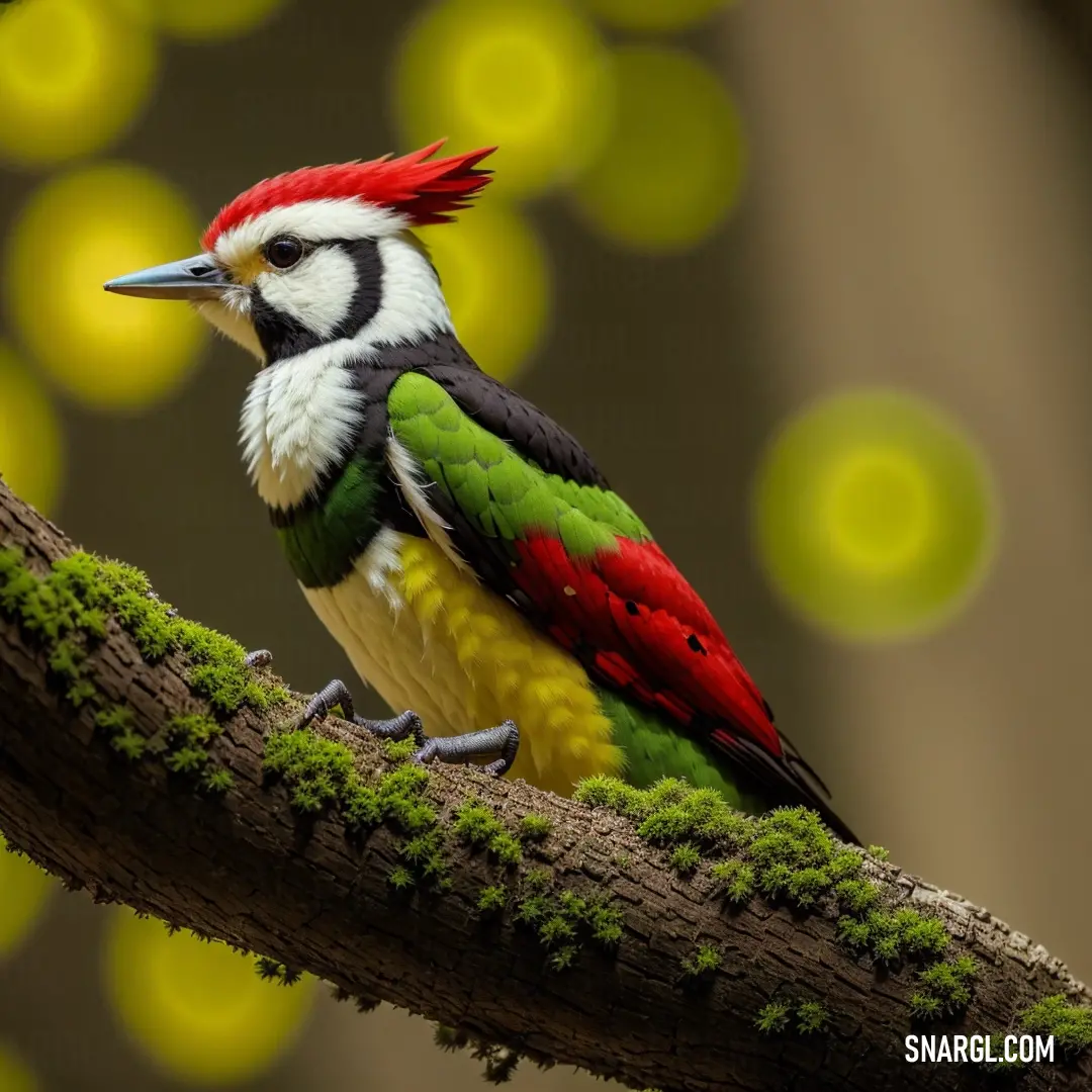 Colorful bird with red