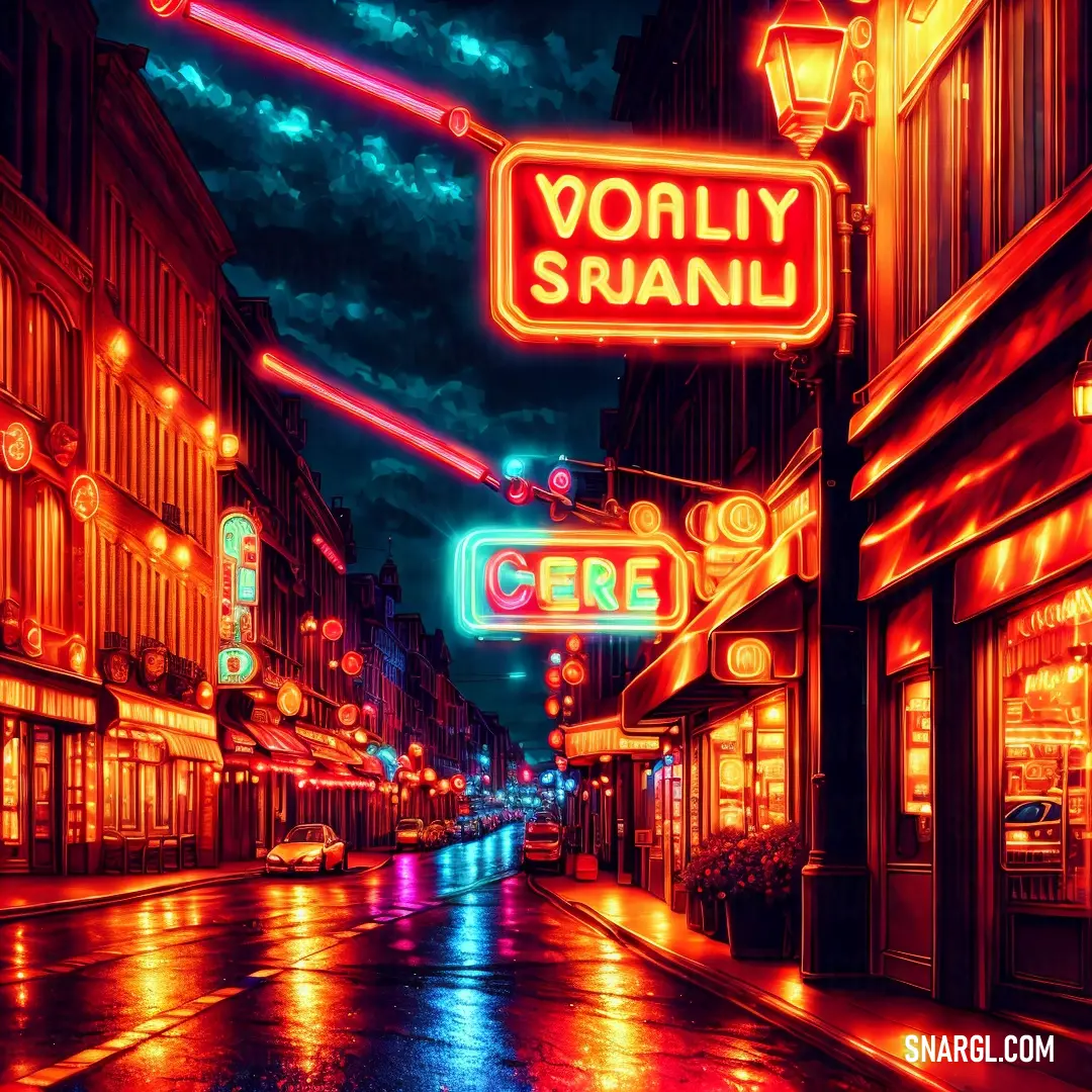 Red neon street