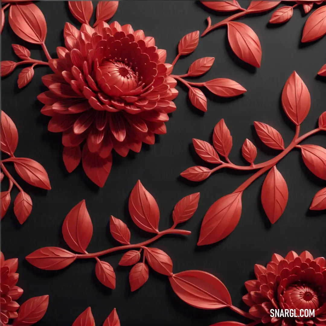 Red flower on a black background. Example of #B31B1B color.