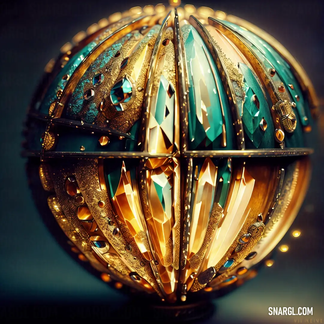 Decorative ball with a star on top of it and drops of water on the surface of the sphere