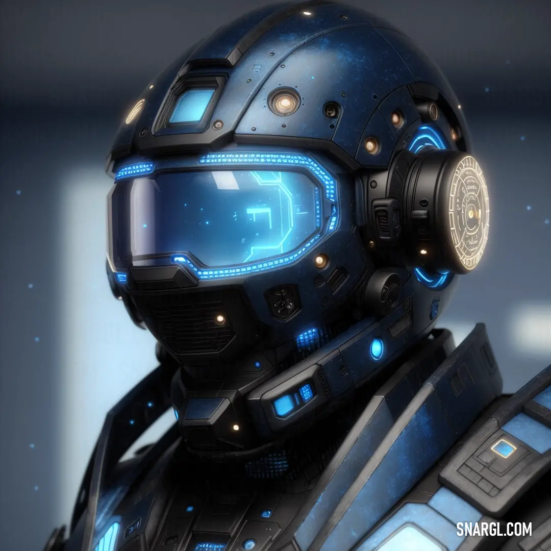 Futuristic man with a futuristic helmet and a sci - fi