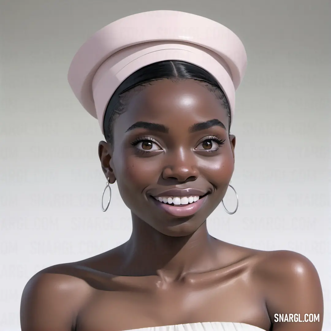 Woman with a hat on her head and a smile on her face