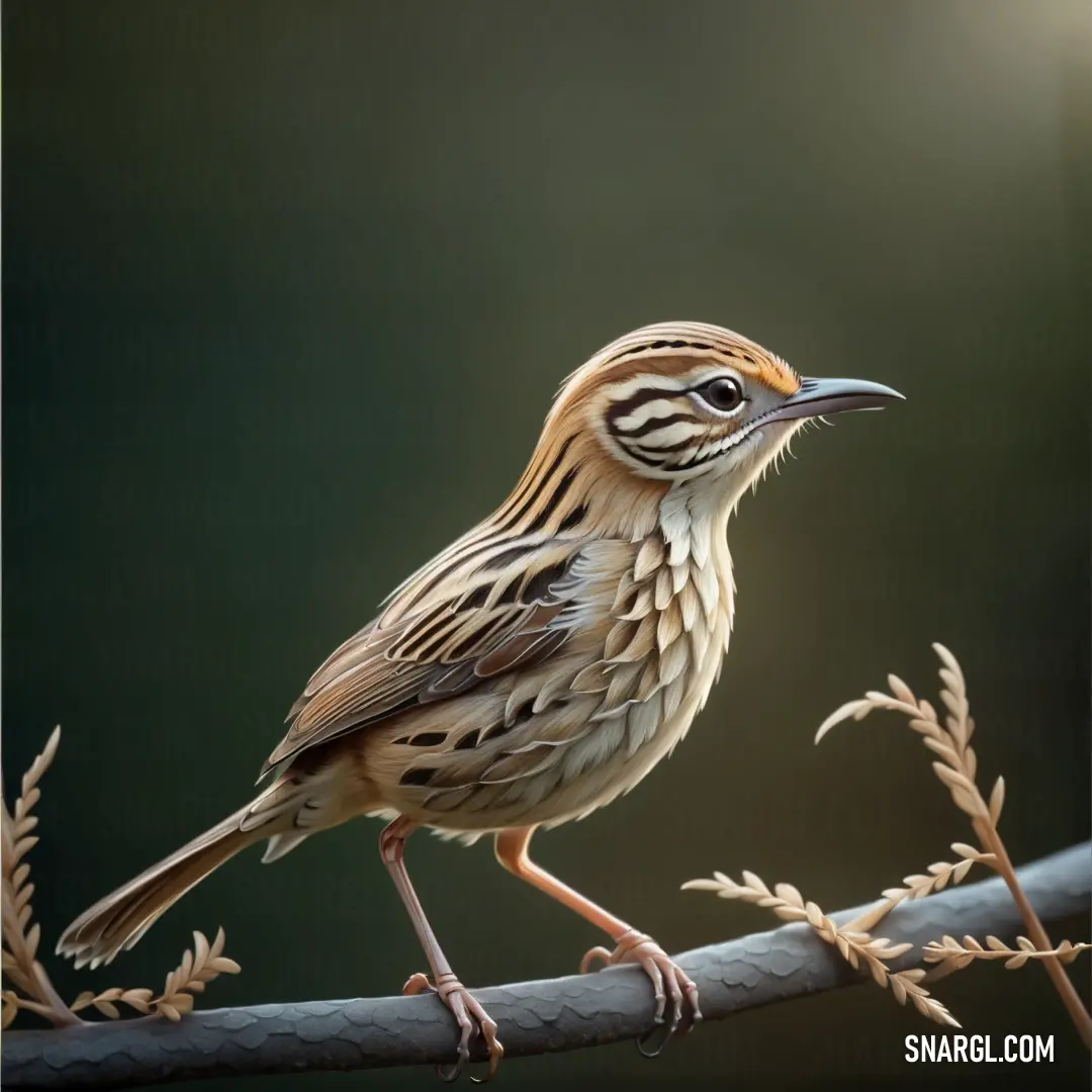 Cisticola is perched on a branch with a blurry background