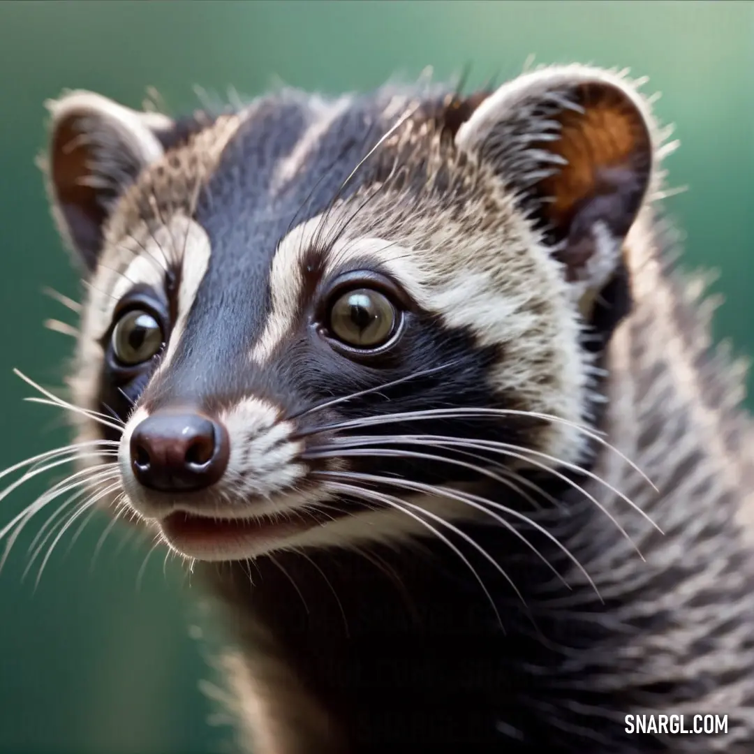 Close up of a Civet looking at the camera with a blurry background