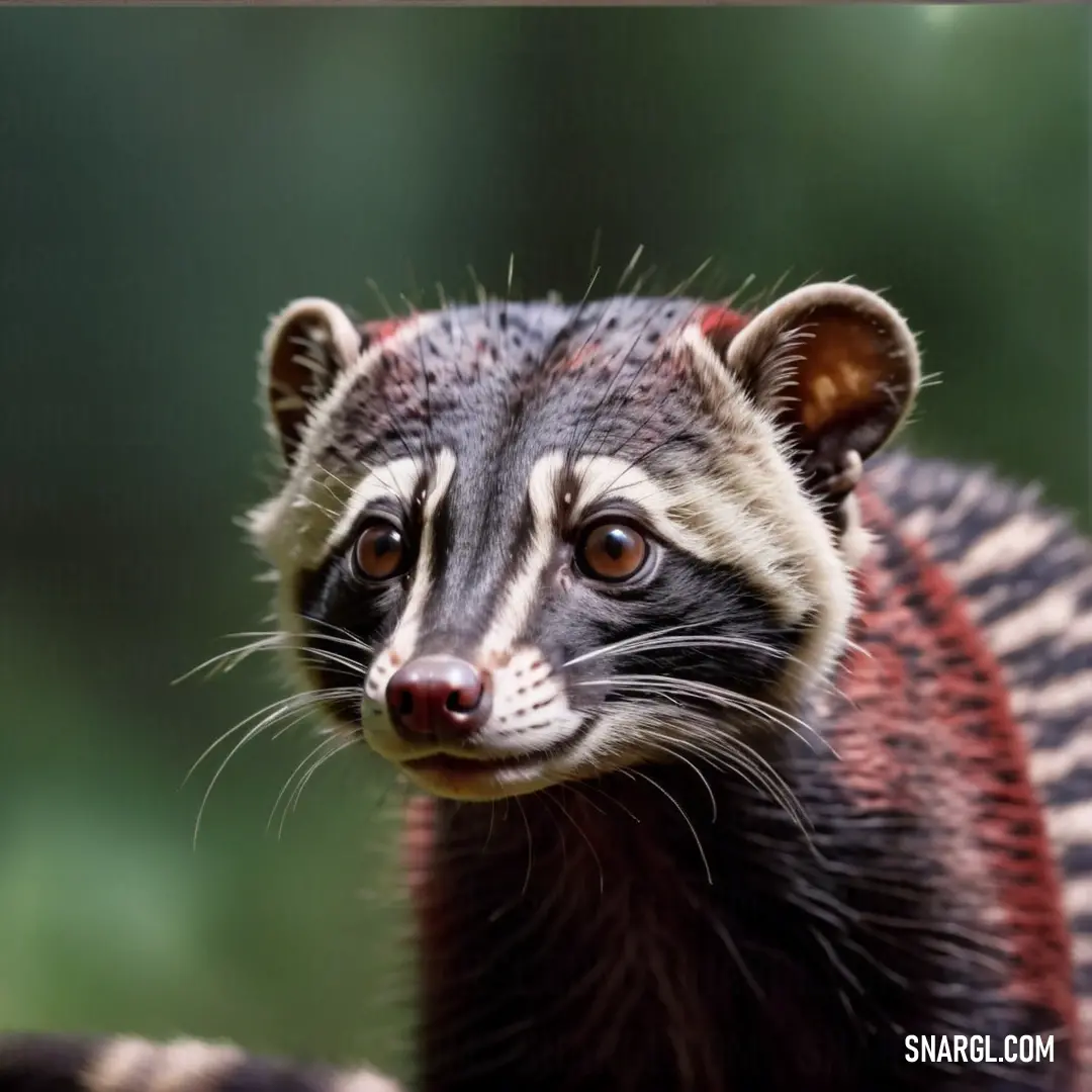 Close up of a small Civet with a blurry background